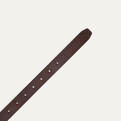 Classic Double Loop belt by Will Leather Goods brown leather with metal rivet holes on Tampa Home & Garden Store