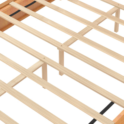 Modern Platform Bed Frame with Tall Headboard