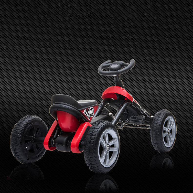 Kids' pedal go-kart 4-wheel outdoor ride-on toy, red body, black seat, UpTrend Deals on Tampa Home & Garden Store
