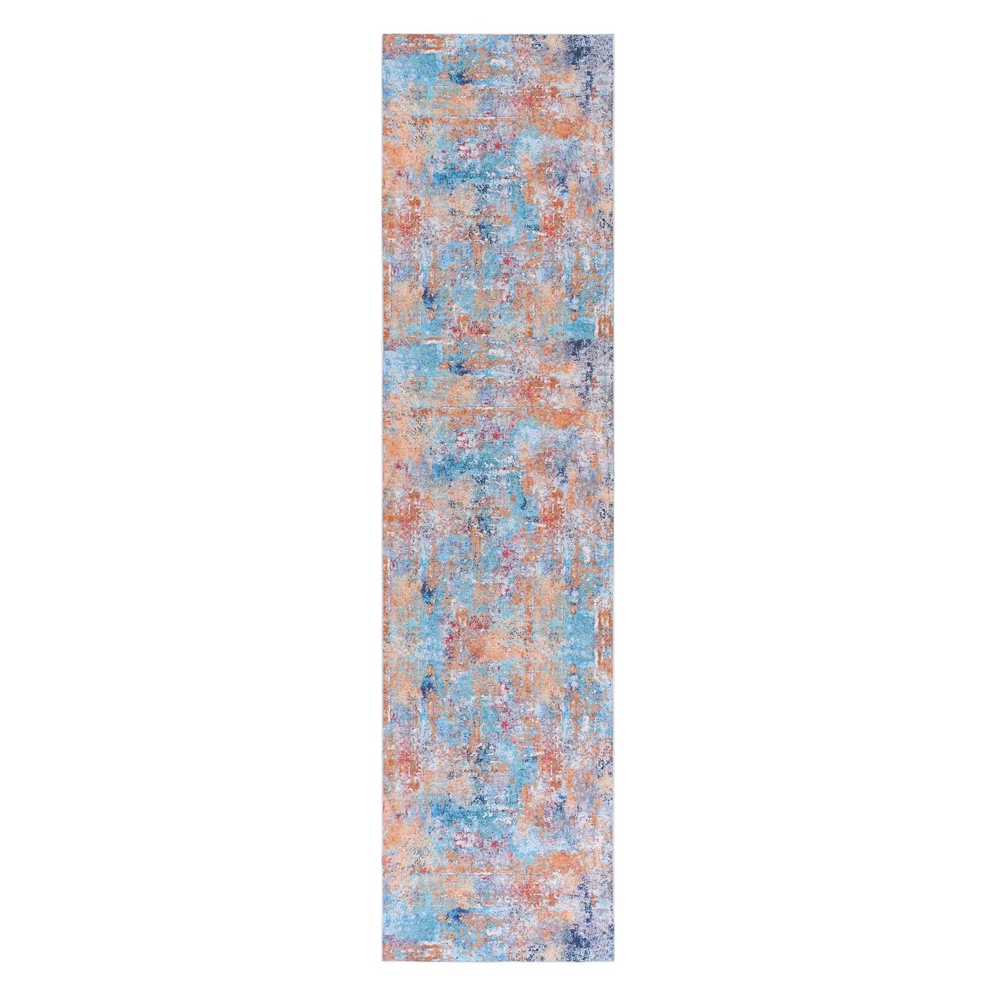 Maval Washable Runner Rug With Medallion Pattern