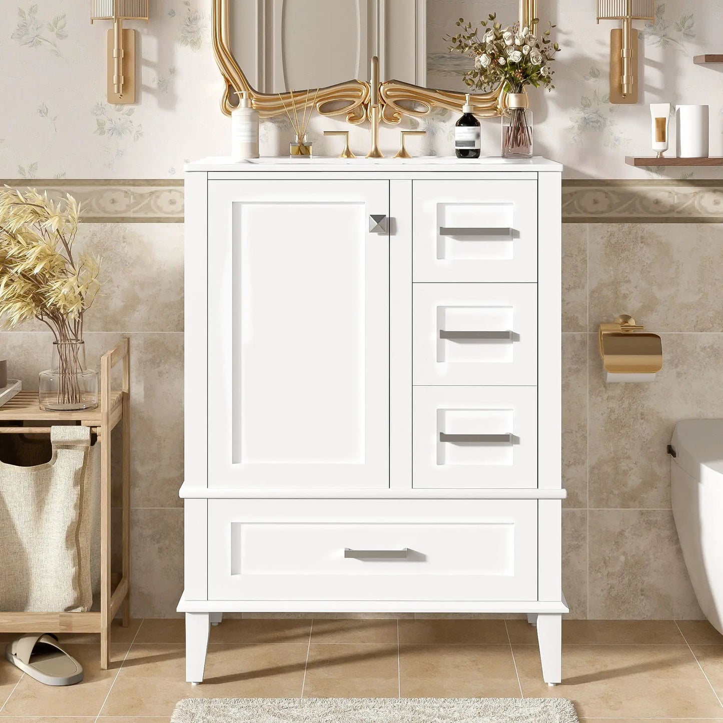 Bathroom Vanity With Sink Solid Wood Cabinet
