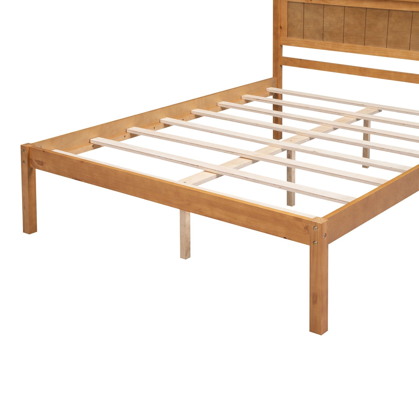 Strong Espresso Wood Platform Bed and Headboard