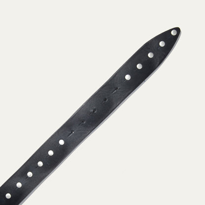 Single Studded Belt by Will Leather Goods, black leather with silver studs on Tampa Home & Garden Store