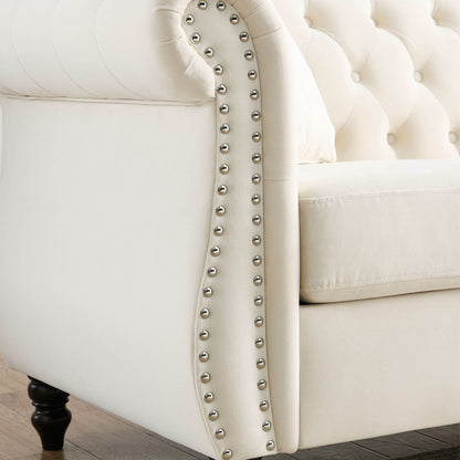 Chesterfield Sofa With Nailhead Trim and Cushions
