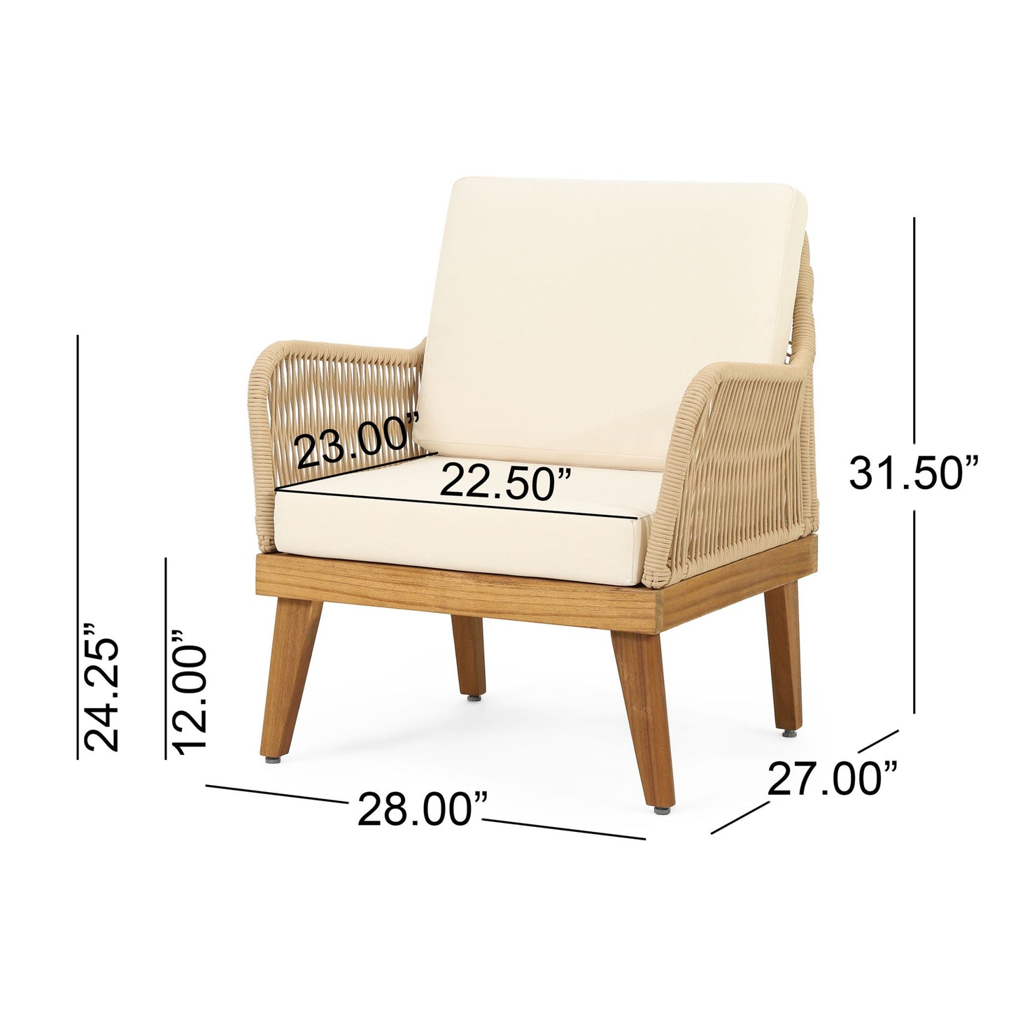 Hueber 4 Seater Outdoor Chat Set And Cushions