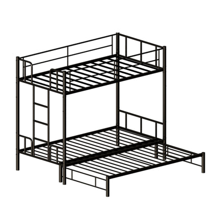 Twin Size Metal Pull Out Bunk Bed with Ladder