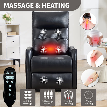 Black PU single-motor power lift recliner chair by HouseOfZazla with 8-point massage on Tampa Home & Garden Store