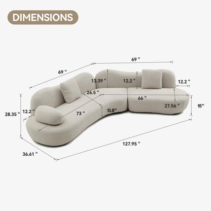 Modern Curved Modular Sofa Set for a Living Room