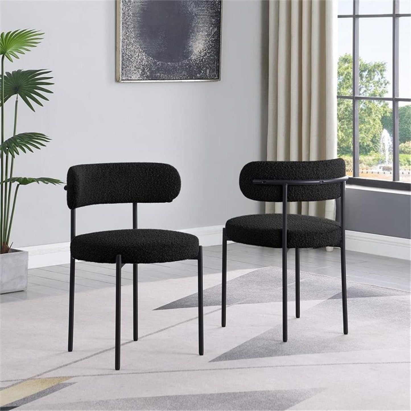 Contemporary Upholstered Kitchen Chairs for Two