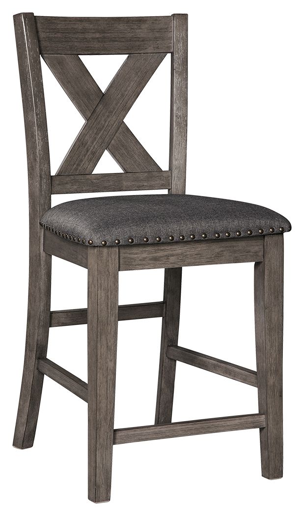 Caitbrook upholstered barstool set of 2 gray with Xback on Tampa Home & Garden Store on Tampa Home & Garden Store