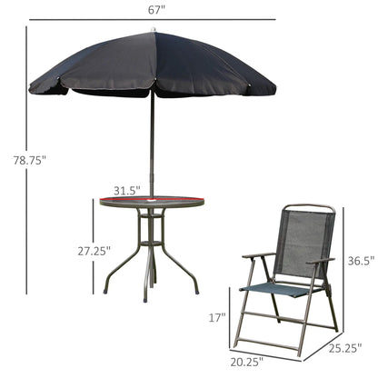 Outsunny Patio Dining Set with Table Umbrella