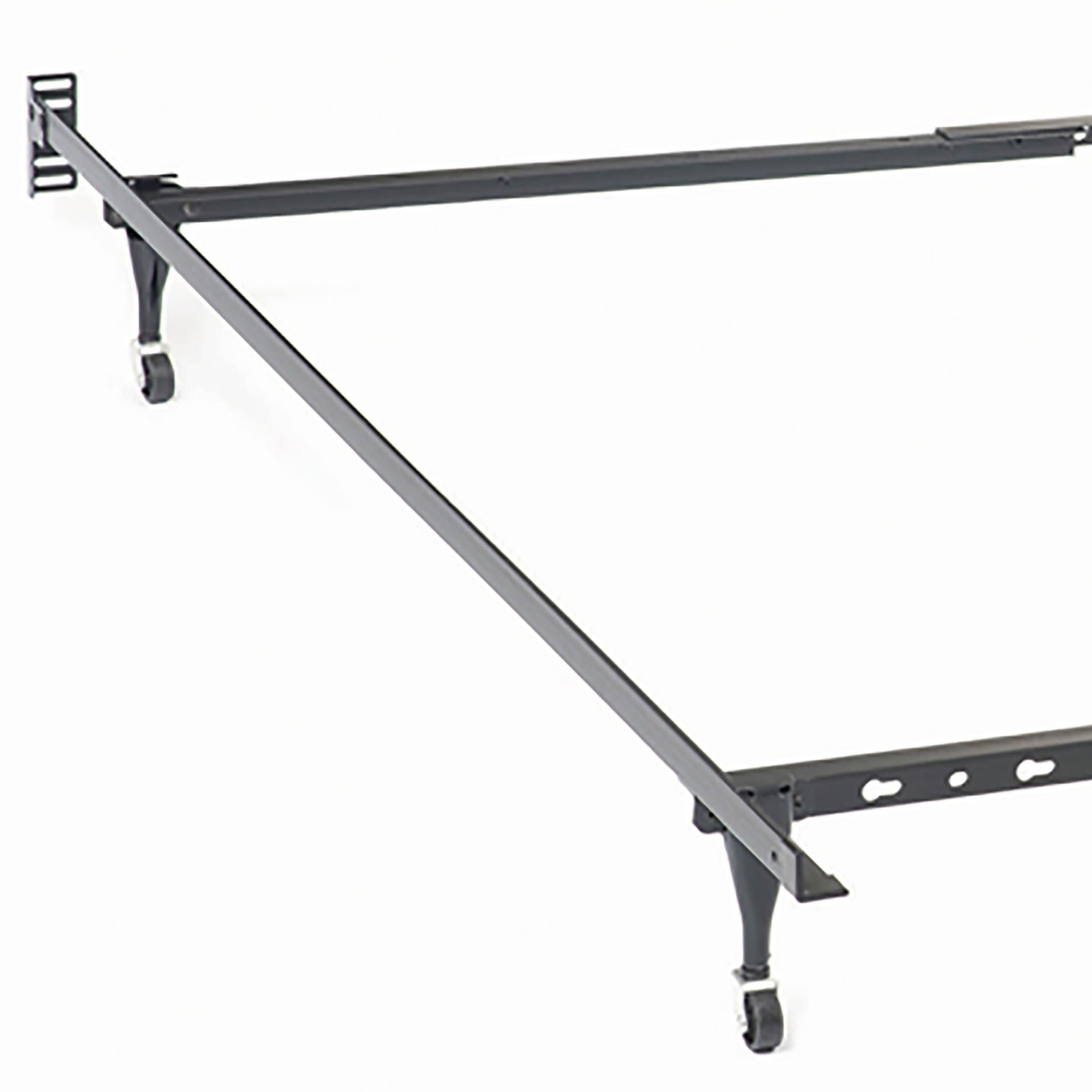 Julian twin/full black metal bed frame with diagonal support and caster wheels by HouseOfZazla on Tampa Home & Garden Store