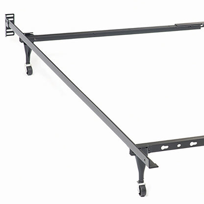 Julian twin/full black metal bed frame with diagonal support and caster wheels by HouseOfZazla on Tampa Home & Garden Store