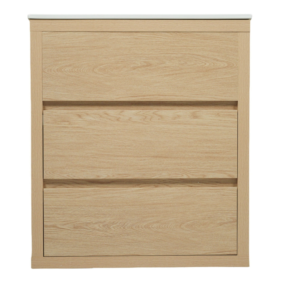 Wood double sink bathroom vanity set in light oak finish with lower shelf HouseOfZazla on Tampa Home & Garden Store