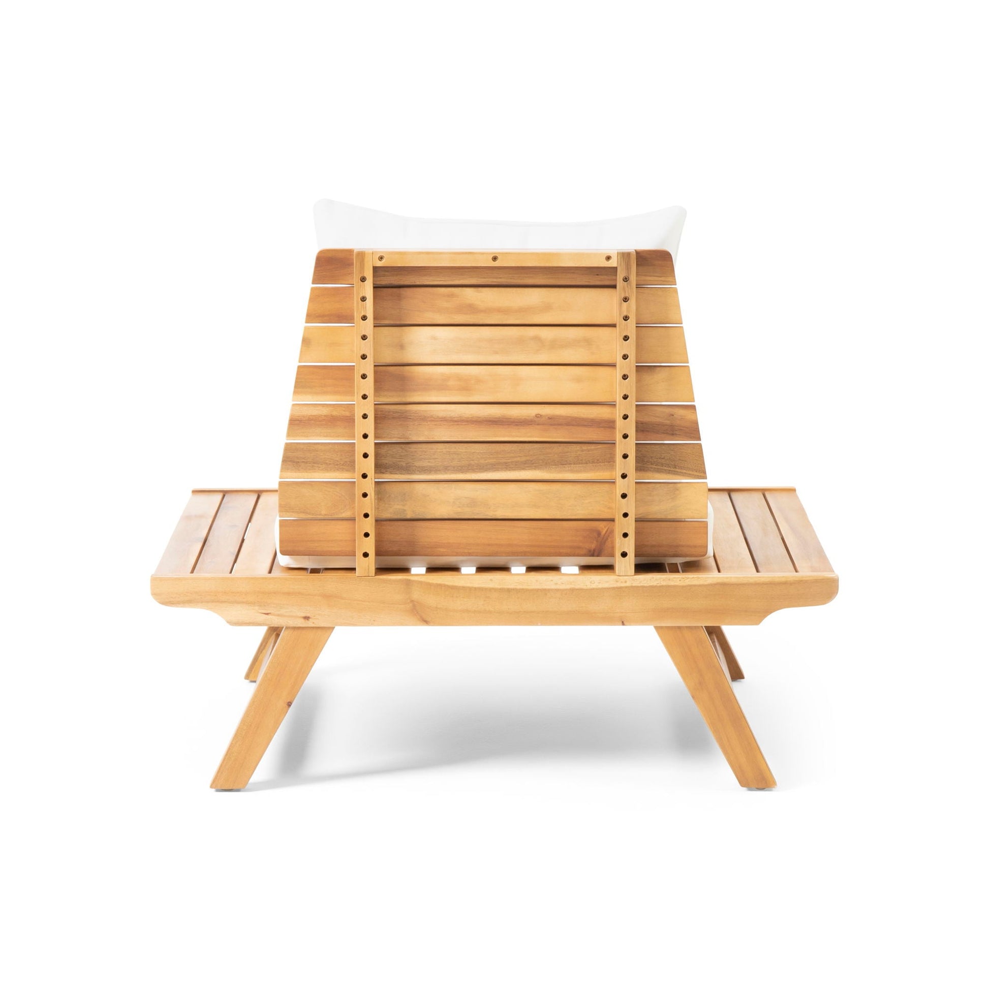 Sedona Outdoor Club Chair with slatted wood design, natural finish, armless outdoor seating on Tampa Home & Garden Store
