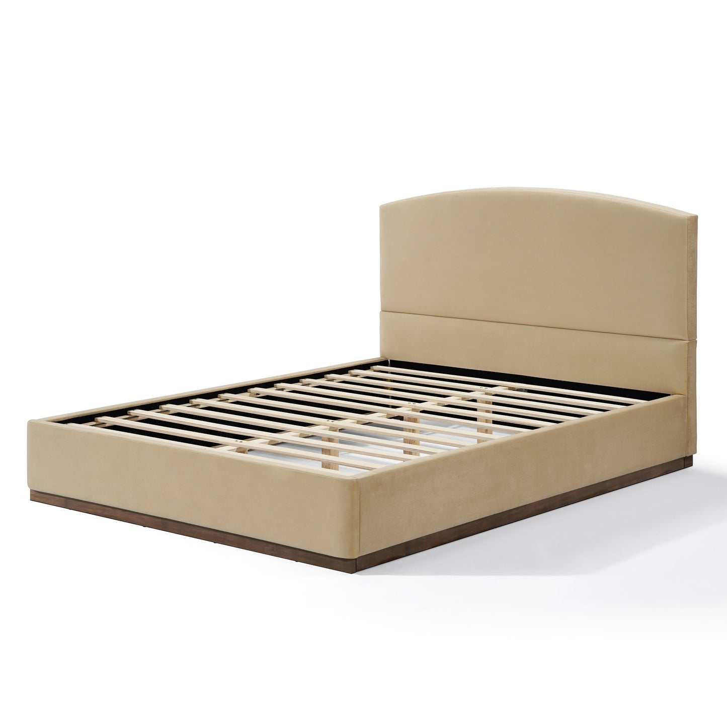 Queen Velvet Upholstered Bed Frame and Headboard