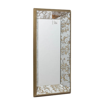 Antique rectangle wall mirror by HouseOfZazla with gold frame and floral pattern on Tampa Home & Garden Store