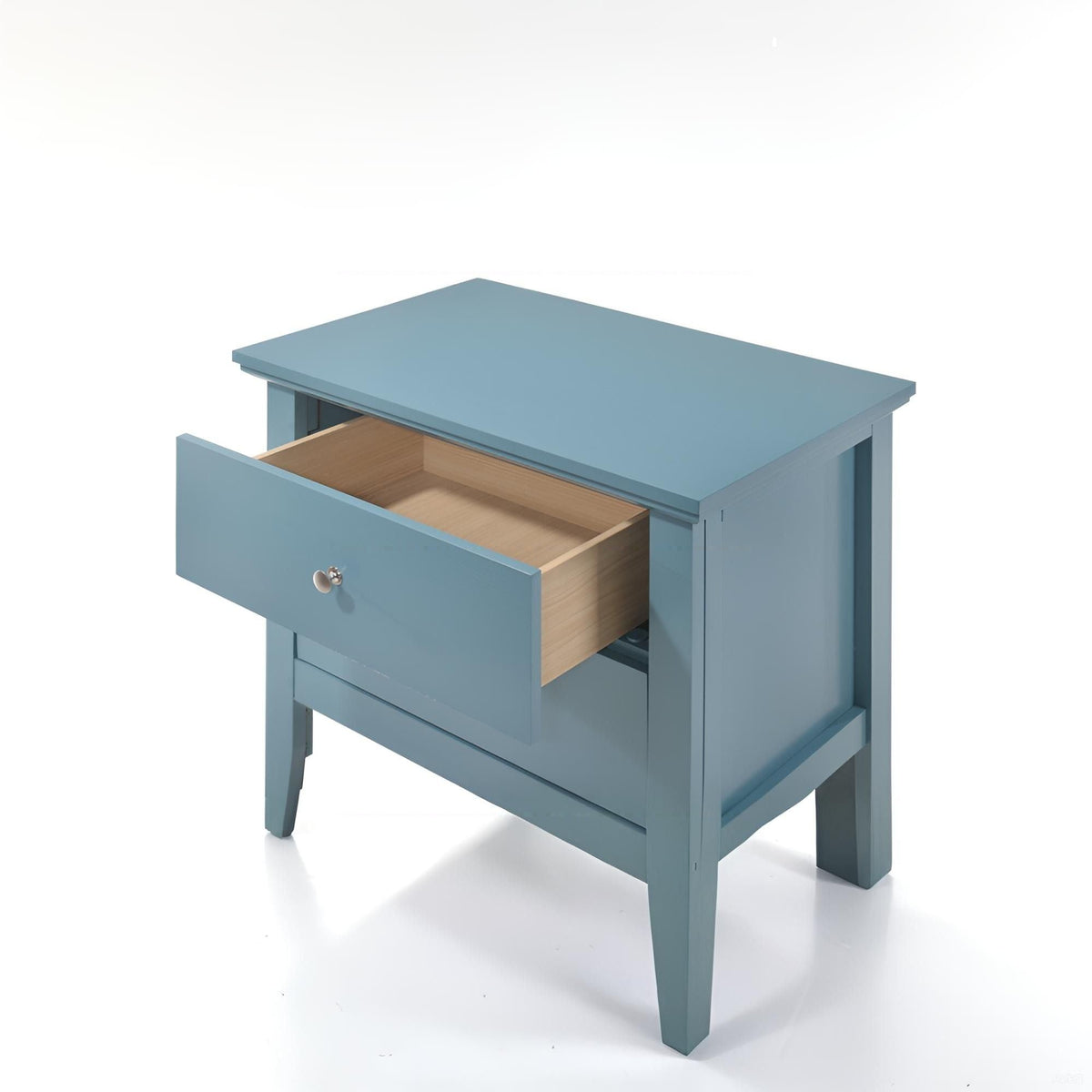 English Dovetailed Drawers Nightstand blue with nickel hardware by HouseOfZazla on Tampa Home & Garden Store
