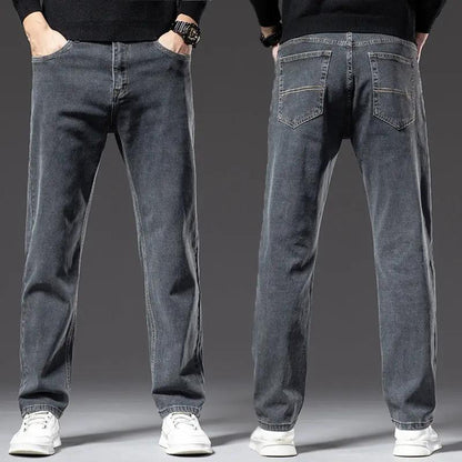 High Elastic Men's Straight Loose Spring And Autumn Jeans FLIPSTYLEZLLC front/back views on Tampa Home & Garden Store