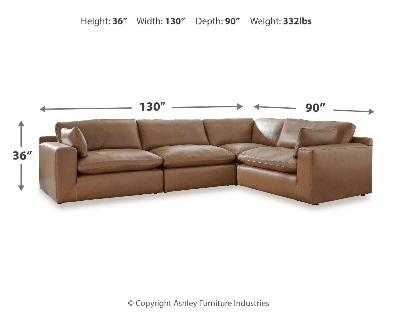 Emilia Sectional Sofa with Leather Accents