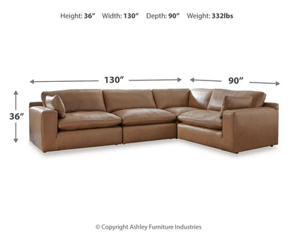 Emilia Sectional Sofa with Leather Accents