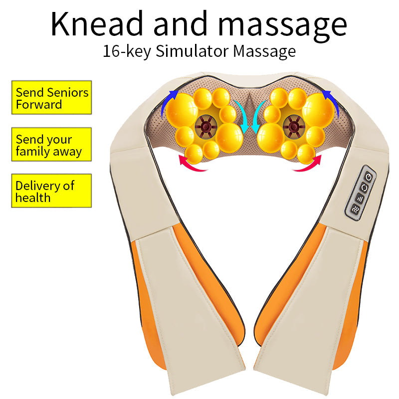 Kneading massage shawl massager SKG cervical spine massager, beige/orange back massager on Tampa Home & Garden Store
