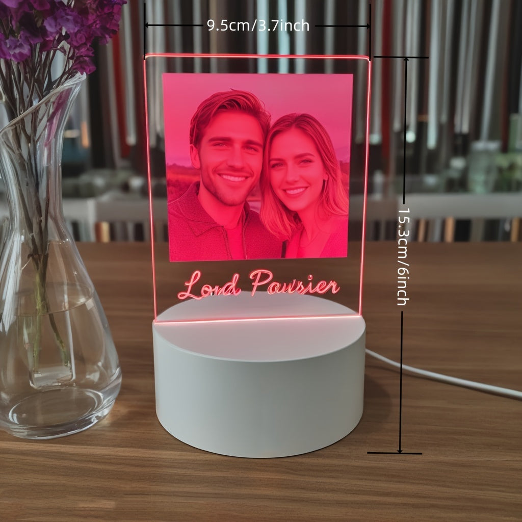 Custom Photo LED Night Light – Personalized Table Lamp Gift for Girlfriend or Women