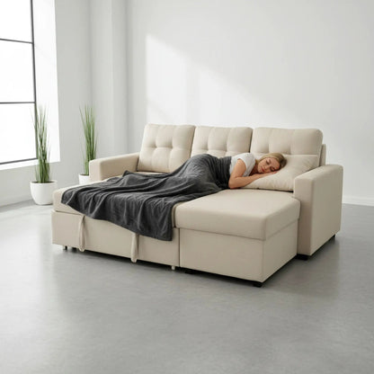 Convertible L Shaped Sectional Sleeper Sofa Bed