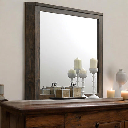 Rustic walnut-framed wall mirror by HouseOfZazla on Tampa Home & Garden Store