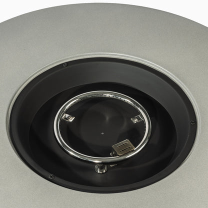 36 inch propane fire pit table grey steel with black interior and stainless burner on Tampa Home & Garden Store