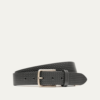Embossed Golf Belt black leather with diamond-embossed texture and gold-tone buckle on Tampa Home & Garden Store