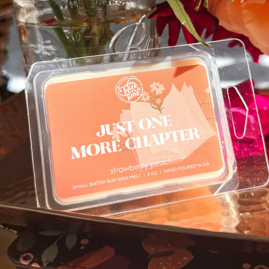 Wax Melt Just One More Chapter by In the Wick of Time peach label art in packaging Tampa Store on Tampa Home & Garden Store