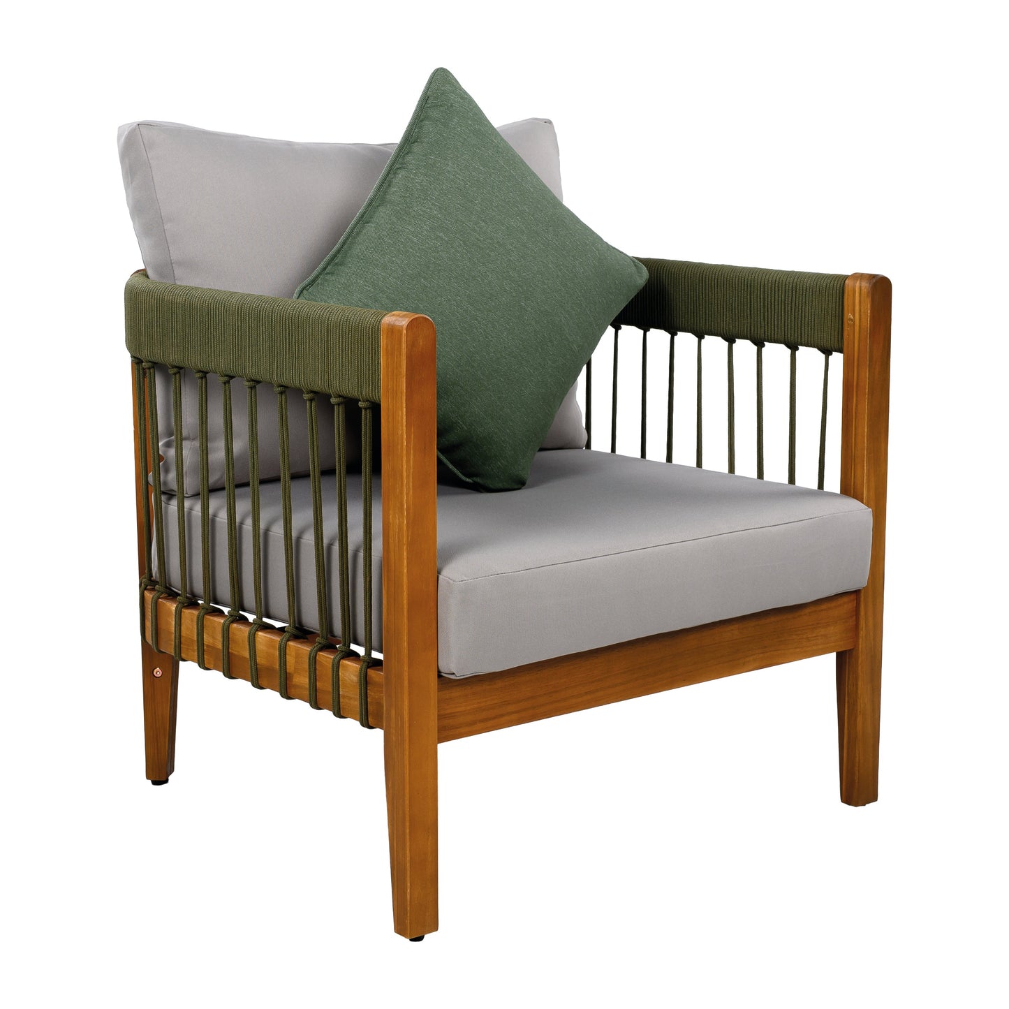 Acacia Wood Outdoor Club Chair with Rope