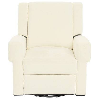 Manual Recliner Chair with Swivel Rocker Function in cream fabric by HouseOfZazla on Tampa Home & Garden Store