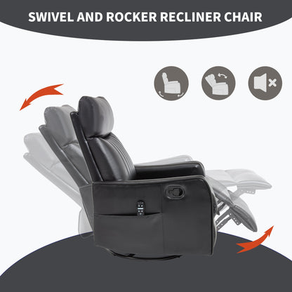Black faux leather heat massage manual recliner chair by HouseOfZazla on Tampa Home & Garden Store