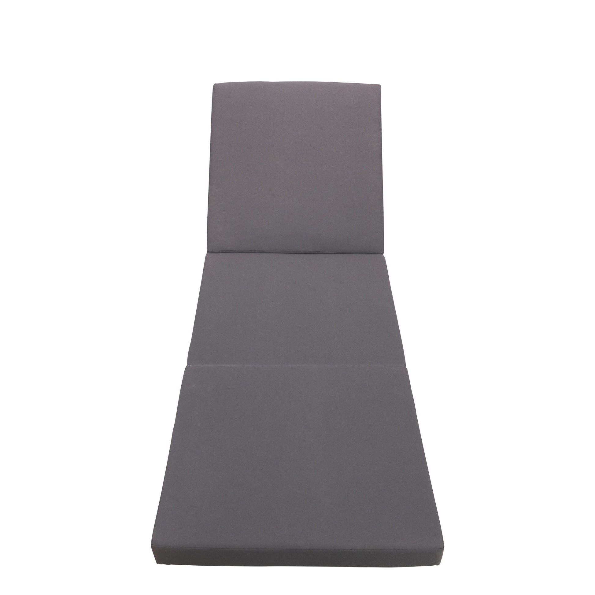 Outdoor chaise lounge with gray cushions by HouseOfZazla, space on one side on Tampa Home & Garden Store
