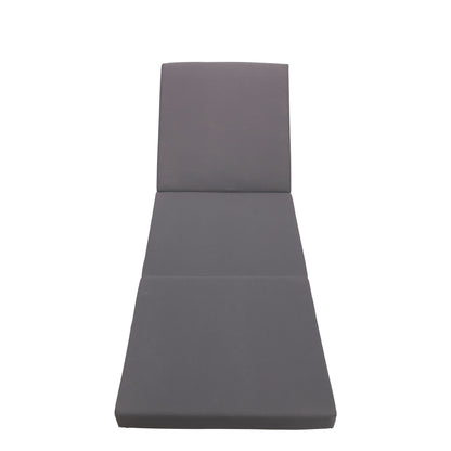 Outdoor chaise lounge with gray cushions by HouseOfZazla, space on one side on Tampa Home & Garden Store