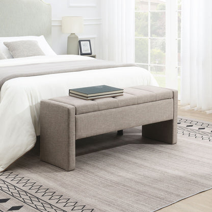 Modern Upholstered Bed End Bench with Storage
