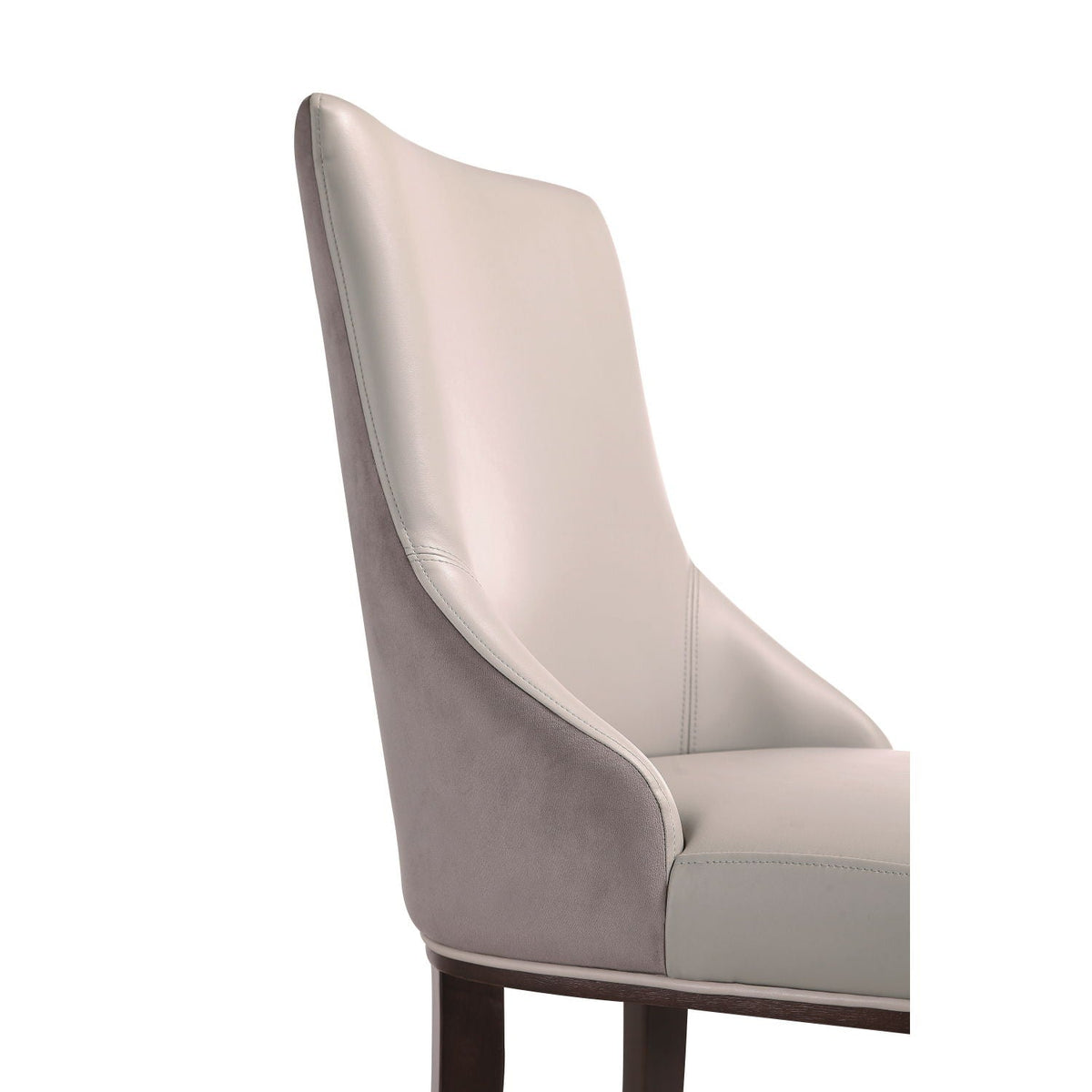Shubert dining chair set of 2 in gray/beige faux leather with foam cushions on Tampa Home & Garden Store