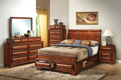 Dovetailed Drawers Storage Bed in rich cherry wood with matching dressers by HouseOfZazla on Tampa Home & Garden Store