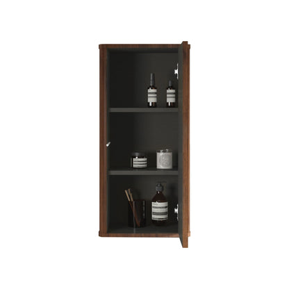 Striped Walnut bathroom floating linen cabinet with push-open door by HouseOfZazla on Tampa Home & Garden Store