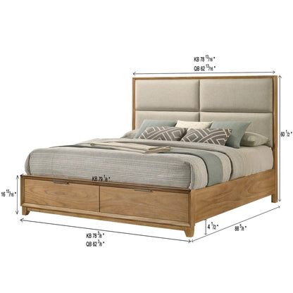 Contemporary Storage Bed with Plush Headboard