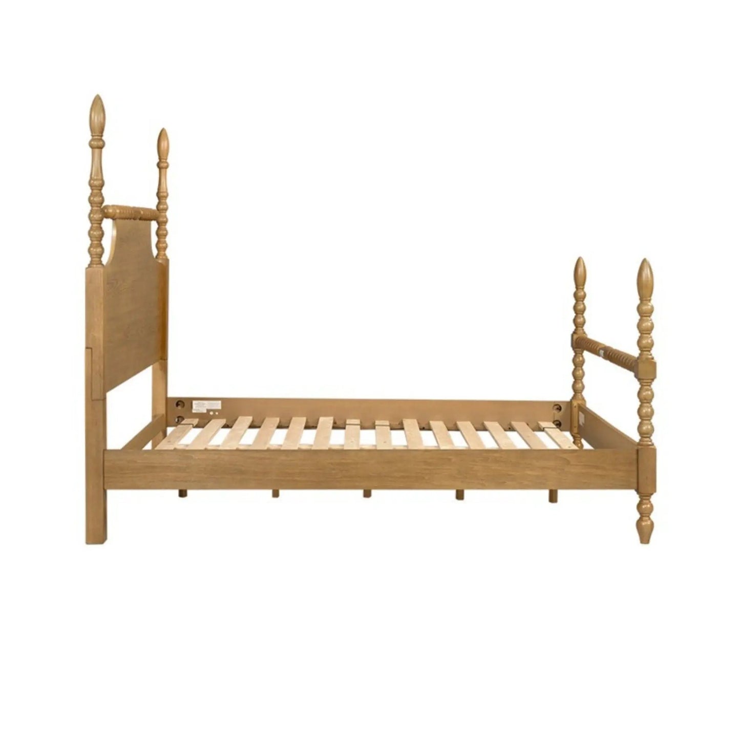 Queen Bed with Turned Legs in Camel Oak Finish