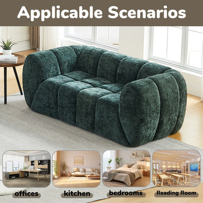 Rounded Cloud Sofa and Piano Key Backrest Design