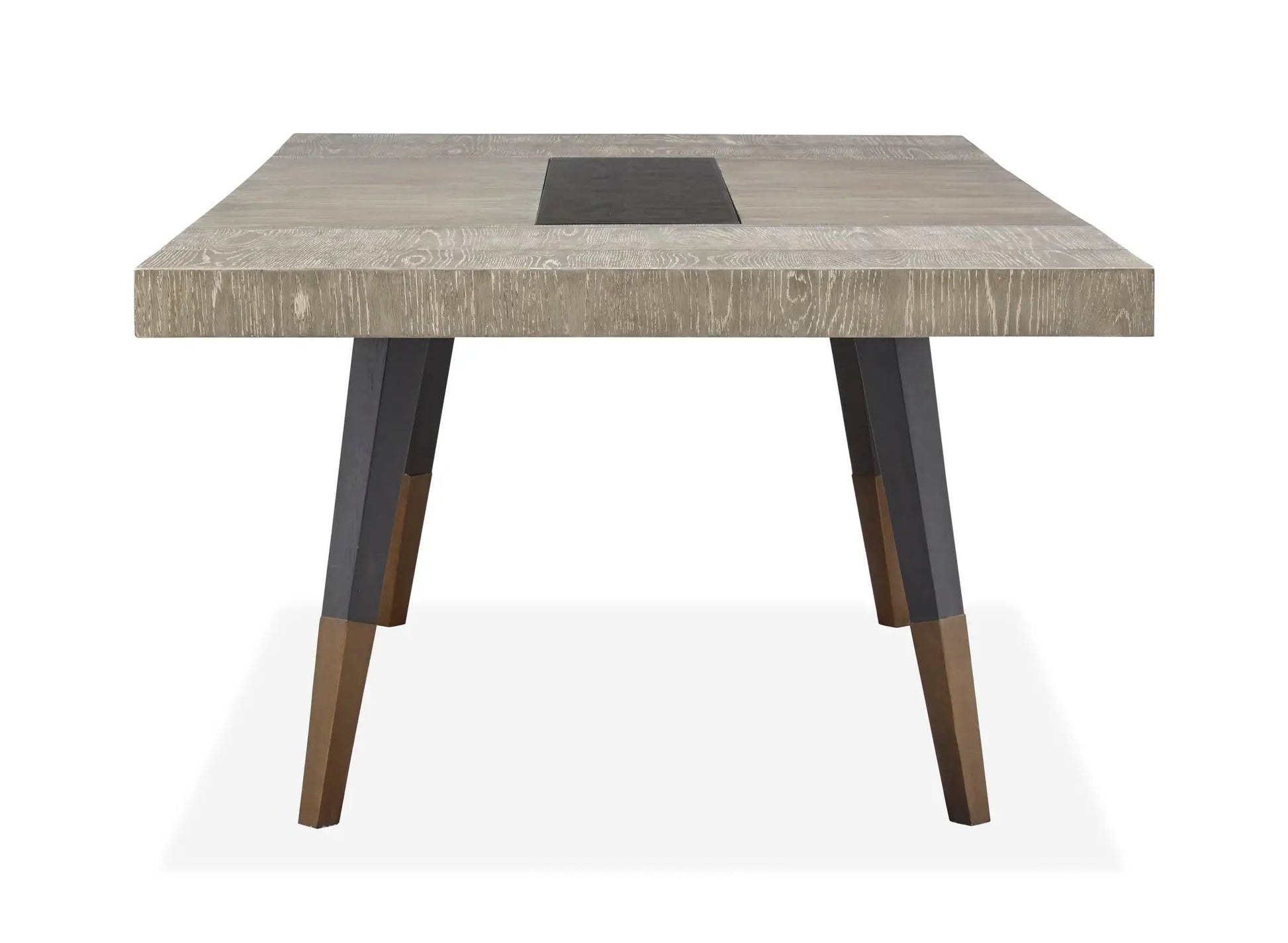 Ryker rectangular dining table in Homestead Brown with extension leaf and angled legs on Tampa Home & Garden Store
