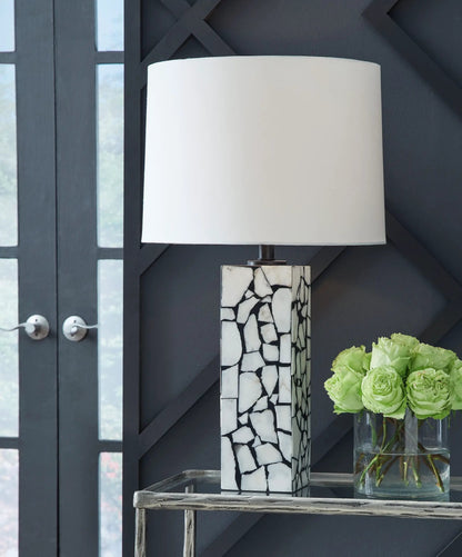 Macaria Marble Table Lamp White and Black