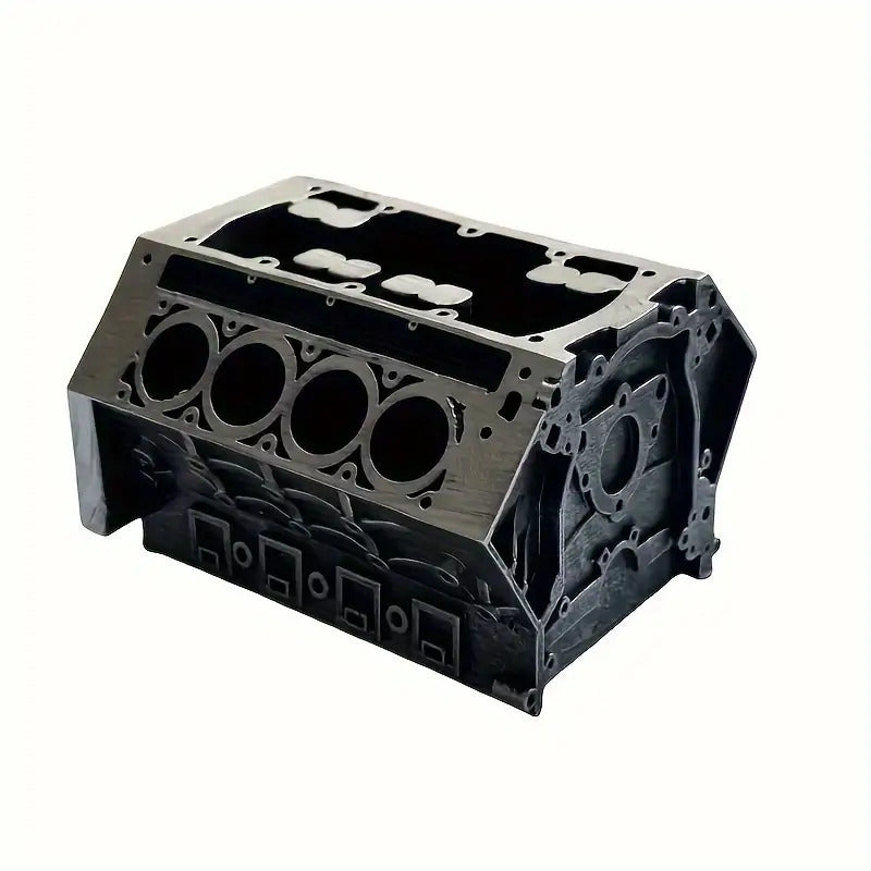 Engine Block Desk Organizer: Modern art for desktop/bookshelf. Holds business cards, a creative office accessory. - Tampa Home & Garden Store
