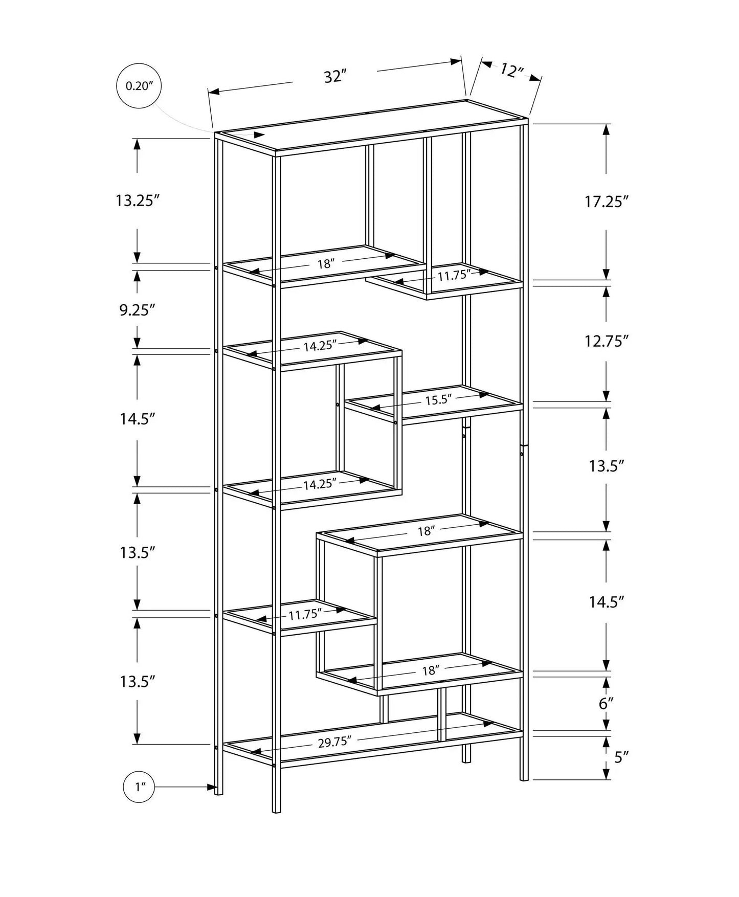 Bookshelf for Office and Modern Home Display