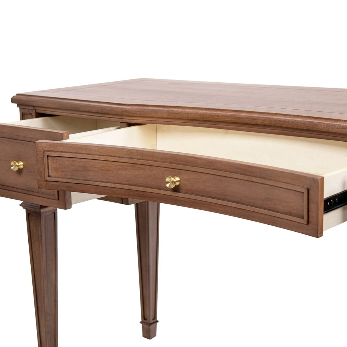 Brown executive desk with satin-gold hardware and 3 drawers, HouseOfZazla on Tampa Home & Garden Store