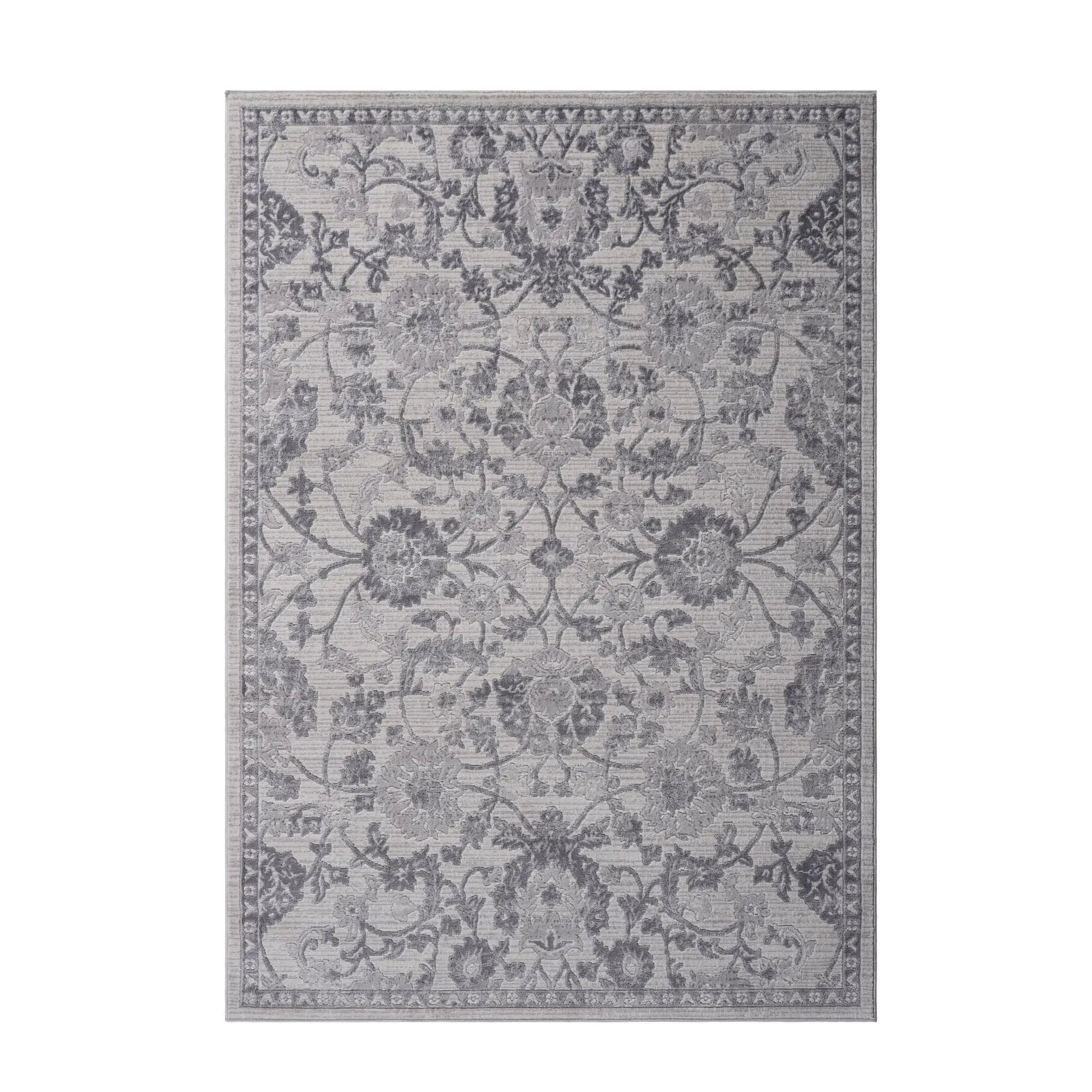 Marfi Trendy Oriental Area Rug by Unique Piece Furniture in muted grey floral pattern on Tampa Home & Garden Store